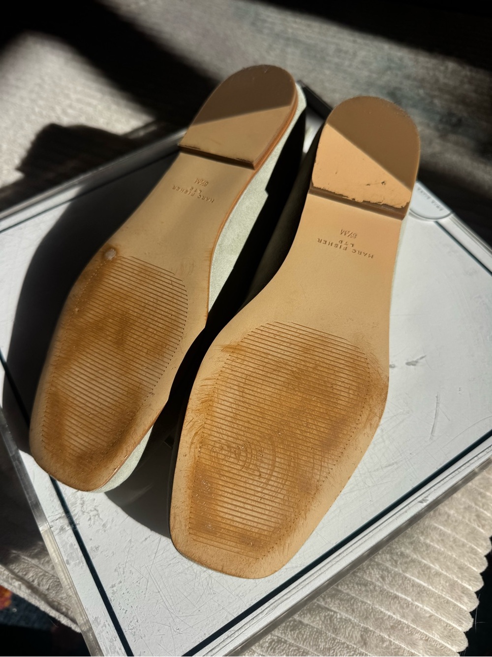 Marc Fisher Soft Green Suede Bow Ballet Flats - 8.5 - Picture 6 of 9